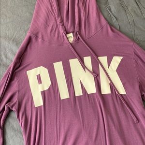 Pink purple shirt with hoodie